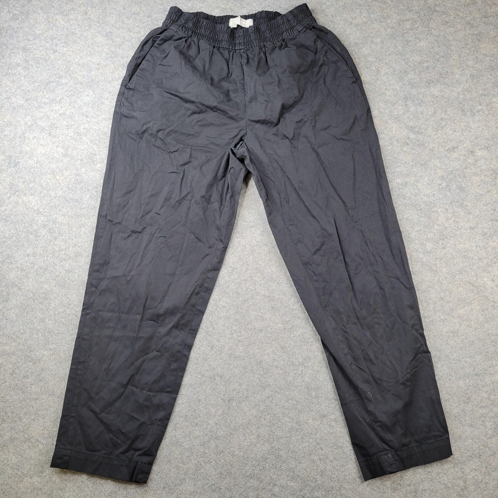 Everlane Pants Womens 6 Black Twill Elastic Waist Pull On Relaxed Casual